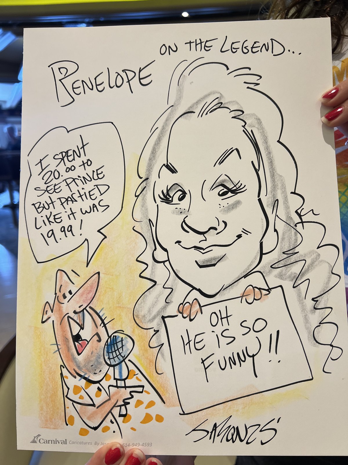 Finished live caricature drawing by A Perfect Sketch